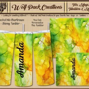 Personalizable Skinny Tumbler in Yellow Chartreuse