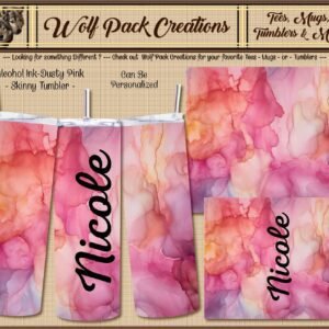 Personalizable Skinny Tumbler in Dusty Pink