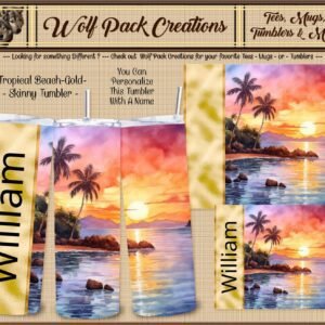 Personalizable Watching the Sunset Beautiful Skinny Tumbler