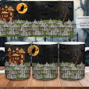 Explore Our Haunted Cemetery Ceramic Coffee Mugs