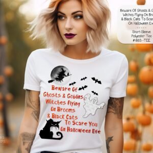 Unisex Short Sleeve Shirt with Ghosts and Goblins Design