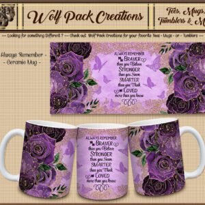 Beautiful Ceramic Mug with Purple Butterflies
