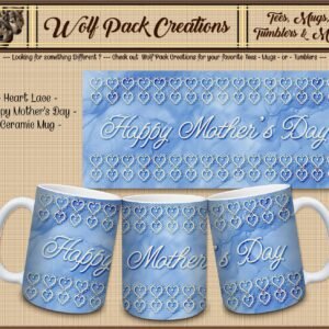 Beautiful Blue Lace Ceramic Mug for Mother's Day