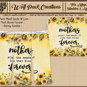 Beautiful Skinny Tumbler Showcasing Sunflowers