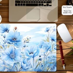 Blue Flowers Mouse Pad