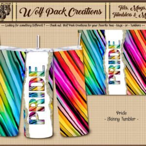 Beautiful PRIDE and Gold Trim Skinny Tumbler