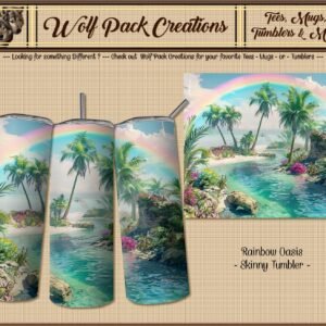Beautiful Rainbow Oasis on a Skinny Tumbler