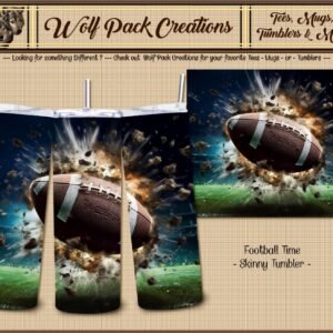 Beautiful Skinny Tumbler with Football Image