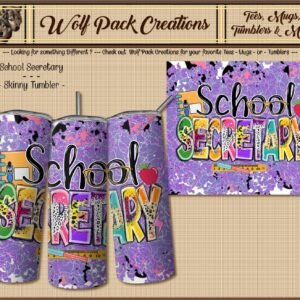 Beautiful Skinny Tumbler for School Secretaries