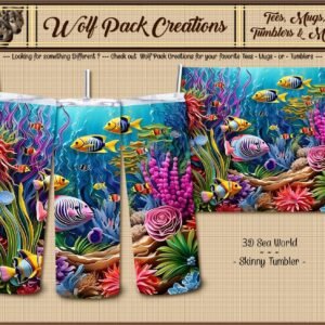 Beautiful 3D Sea World on a Skinny Tumbler