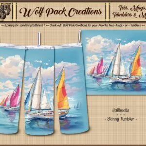 Beautiful Sailboats on a Skinny Tumbler