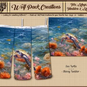 Beautiful Skinny Tumbler featuring a Sea Turtle