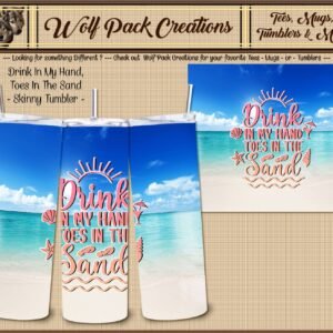 Beautiful Beach Themed Skinny Tumbler