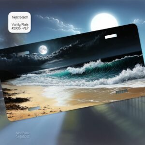 Night Beach License Plate
