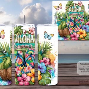 Beautiful Skinny Tumbler: Aloha Summer