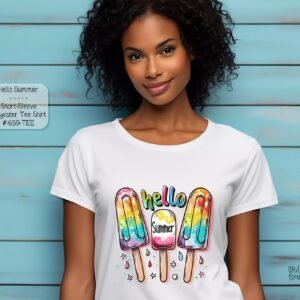 Beautiful Short Sleeve Shirt: Hello Summer