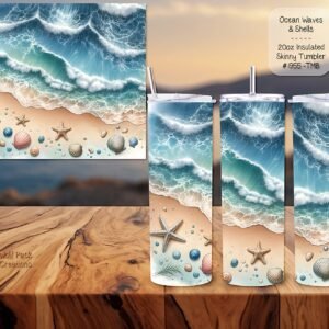 Stay Hydrated with Our Beautiful Ocean Waves Skinny Tumbler