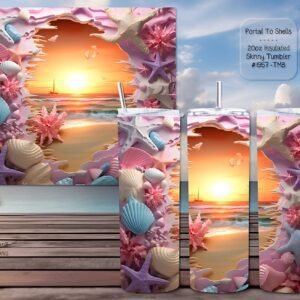 Beautiful Elegance on a Skinny Tumbler: Seashells Design