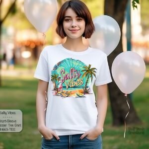 Beautiful Short Sleeve Shirt: Salty Vibes