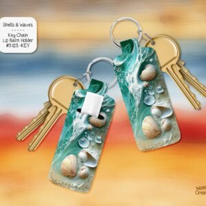 Shells and Wave Lip Balm Keychain