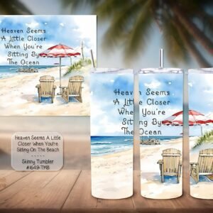 Beautiful Sitting on the Beach Design on Skinny Tumbler
