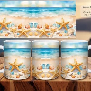 Beautiful Summer Beach Design on a Ceramic Mug