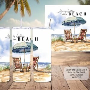 Beautiful Skinny Tumbler: Watch the Waves