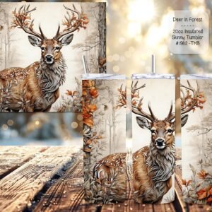 The Ultimate 20-Ounce Stainless Steel Skinny Tumbler with Deer Design