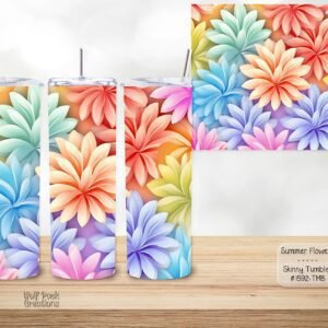 Beautiful Summer Flowers Design on a Skinny Tumbler