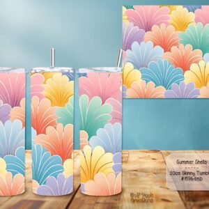 Beautiful Summer Shells Design on a Skinny Tumbler
