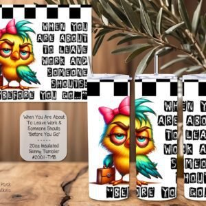 Stay Hydrated with a Stainless Steel Skinny Tumbler Adorned with some Bird Humor