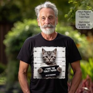 Beautiful Short Sleeve Cat Shirt: I Tore the Toilet Paper
