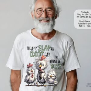 Comical Unisex Polyester Short Sleeve Shirt: Slap an Idiot Day