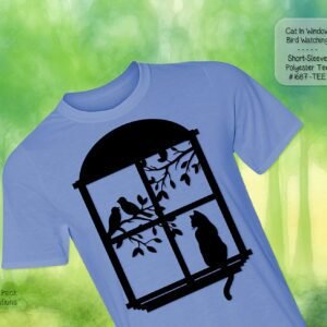 Beautiful Short Sleeve Shirt: Cat in the Window