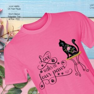 Cute Short Sleeve Shirt: Love Walks on Four Paws