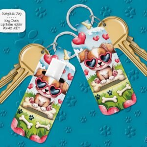 Cute Dog themed Lip Balm Keychain