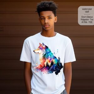 Beautiful Short Sleeve Shirt: Watercolor Wolf