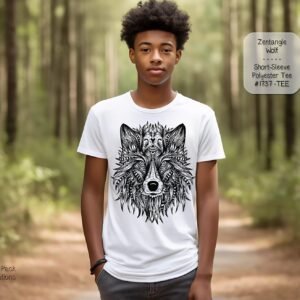 Beautiful Short Sleeve Shirt: Zentangle Wolf
