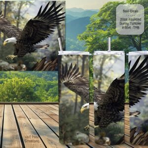 The Perfect 20-Ounce Insulated Skinny Tumbler with Bald Eagle Design