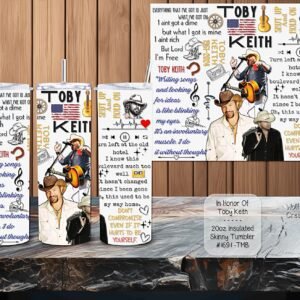Beautiful Skinny Tumbler: Tribute to Toby Keith