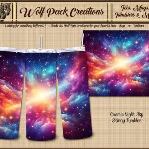 Beautiful Cosmic Night Sky on a Skinny Tumbler