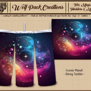 Beautiful Cosmic Planet on a Skinny Tumbler