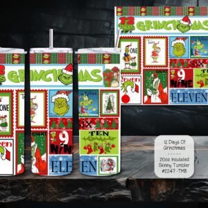 Introducing the 20 Ounce Stainless Steel Skinny Tumbler for Grinchmas