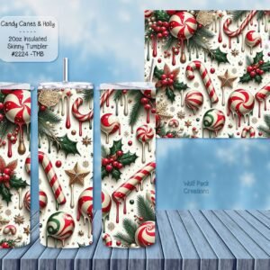 Stylish 20 Ounce Insulated Stainless Steel Skinny Tumbler for Christmas