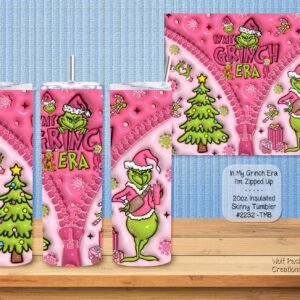 Get into the Grinch Era with Our 20 Ounce Stainless Steel Skinny Tumbler