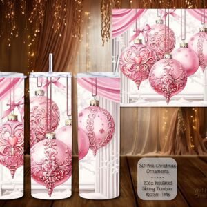 Stylish and Functional: The 20 Ounce Insulated Pink Ornaments Tumbler