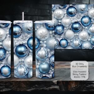 Shiny Blue Ornaments: The Perfect 20-Ounce Insulated Tumbler