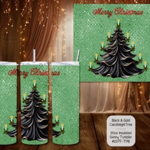 Stylish Stainless Steel Tumbler: Candlelight Tree