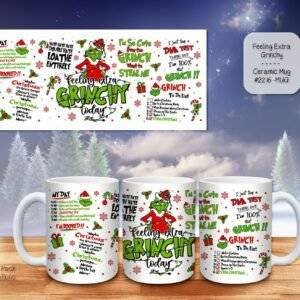 Charming Extra Grinchy Ceramic Coffee Mugs: Perfect for Every Sip