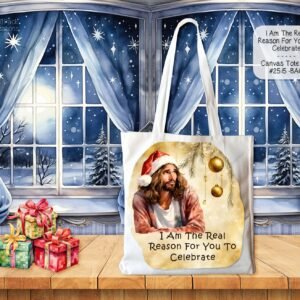 Beautiful White Polyester Tote Bag: I Am the Real Reason to Celebrate